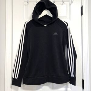 Adidas Hoodie Women's Classic 3 Stripe Hooded Pullover Sweatshirt Long Sleeve